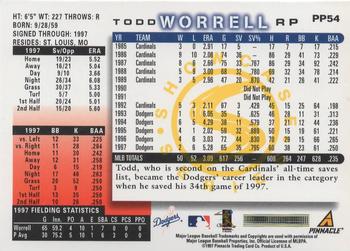 1998 Score - Showcase Series #PP54 Todd Worrell Back