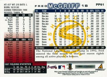 1998 Score - Showcase Series #PP91 Fred McGriff Back