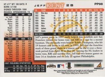 1998 Score - Showcase Series #PP98 Jeff Kent Back