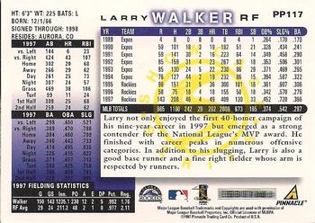 1998 Score - Showcase Series #PP117 Larry Walker Back