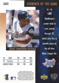 1998 Collector's Choice - StarQuest #SQ60 Rickey Henderson Back