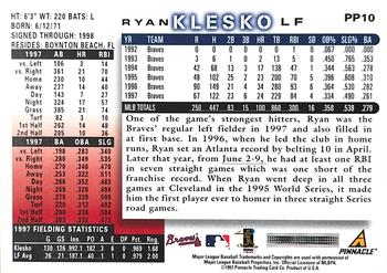 1998 Score - Showcase Series Artist's Proofs #PP10 Ryan Klesko Back