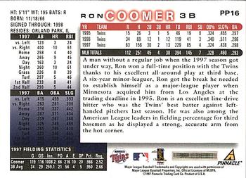 1998 Score - Showcase Series Artist's Proofs #PP16 Ron Coomer Back