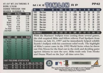 1998 Score - Showcase Series Artist's Proofs #PP42 Mike Timlin Back