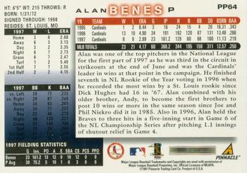 1998 Score - Showcase Series Artist's Proofs #PP64 Alan Benes Back