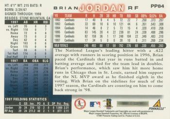 1998 Score - Showcase Series Artist's Proofs #PP84 Brian Jordan Back