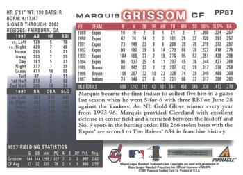 1998 Score - Showcase Series Artist's Proofs #PP87 Marquis Grissom Back