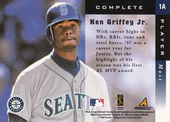 1998 Score Rookie & Traded - Complete Players #1A Ken Griffey Jr. Back