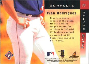 1998 Score Rookie & Traded - Complete Players #7B Ivan Rodriguez Back