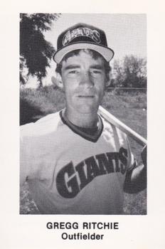 1986 Cramer Everett Giants Popcorn #NNO Gregg Ritchie Front