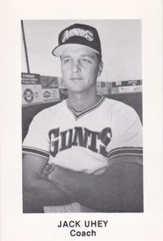 1986 Cramer Everett Giants Popcorn #NNO Jack Uhey Front