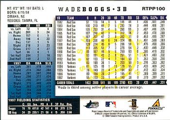 1998 Score Rookie & Traded - Showcase Series #RTPP100 Wade Boggs Back