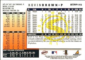 1998 Score Rookie & Traded - Showcase Series #RTPP115 Kevin Brown Back