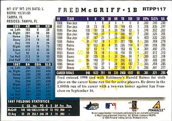 1998 Score Rookie & Traded - Showcase Series #RTPP117 Fred McGriff Back