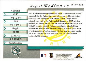 1998 Score Rookie & Traded - Showcase Series #RTPP128 Rafael Medina Back