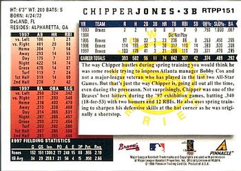 1998 Score Rookie & Traded - Showcase Series #RTPP151 Chipper Jones Back
