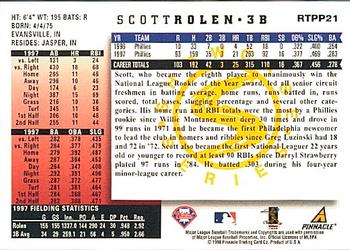 1998 Score Rookie & Traded - Showcase Series #RTPP21 Scott Rolen Back