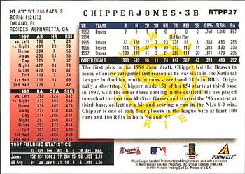 1998 Score Rookie & Traded - Showcase Series #RTPP27 Chipper Jones Back