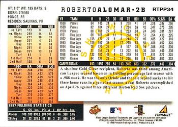 1998 Score Rookie & Traded - Showcase Series #RTPP34 Roberto Alomar Back