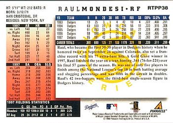 1998 Score Rookie & Traded - Showcase Series #RTPP38 Raul Mondesi Back