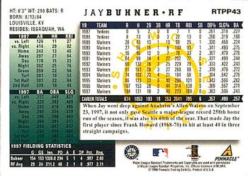 1998 Score Rookie & Traded - Showcase Series #RTPP43 Jay Buhner Back