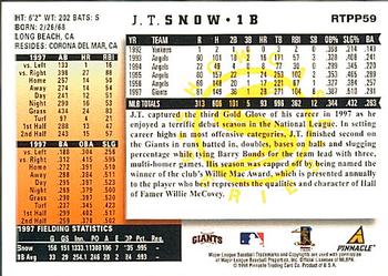 1998 Score Rookie & Traded - Showcase Series #RTPP59 J.T. Snow Back