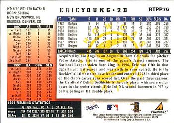 1998 Score Rookie & Traded - Showcase Series #RTPP76 Eric Young Back