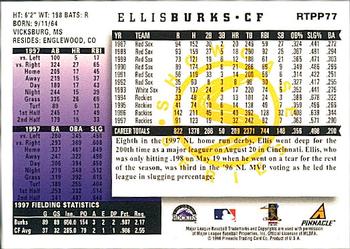1998 Score Rookie & Traded - Showcase Series #RTPP77 Ellis Burks Back
