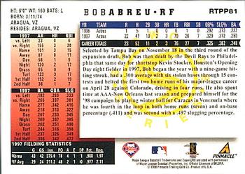 1998 Score Rookie & Traded - Showcase Series #RTPP81 Bob Abreu Back