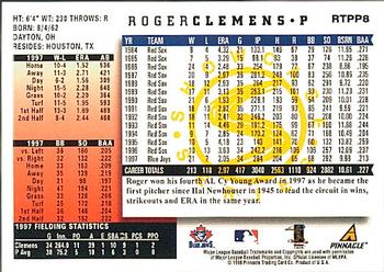 1998 Score Rookie & Traded - Showcase Series #RTPP8 Roger Clemens Back