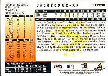 1998 Score Rookie & Traded - Showcase Series #RTPP90 Jacob Cruz Back