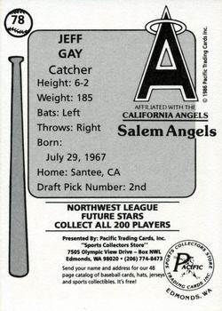 1986 Cramer Salem Angels #78 Jeff Gay Back