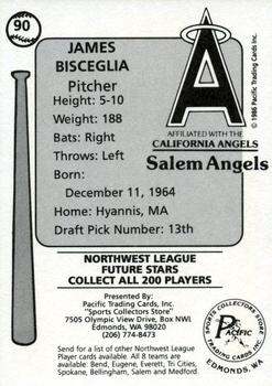 1986 Cramer Salem Angels #90 James Bisceglia Back