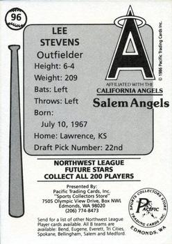 1986 Cramer Salem Angels #96 Lee Stevens Back