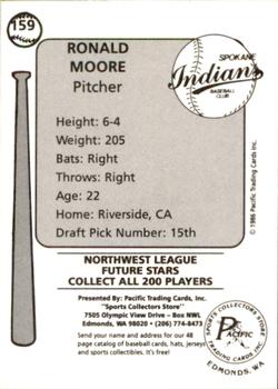 1986 Cramer Spokane Indians #159 Ronald Moore Back