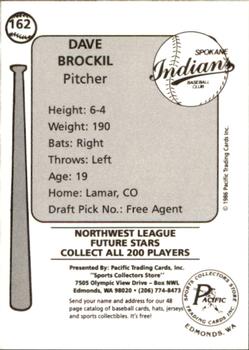 1986 Cramer Spokane Indians #162 Doug Brocail Back