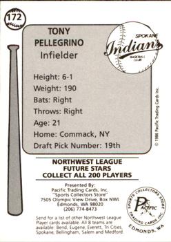 1986 Cramer Spokane Indians #172 Tony Pellegrino Back