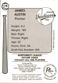 1986 Cramer Spokane Indians #178 James Austin Back