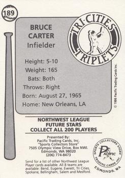 1986 Cramer Tri-Cities Triplets #189 Bruce Carter Back