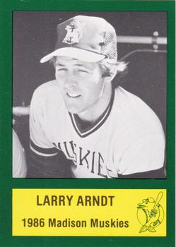 1986 Madison Muskies #3 Larry Arndt Front