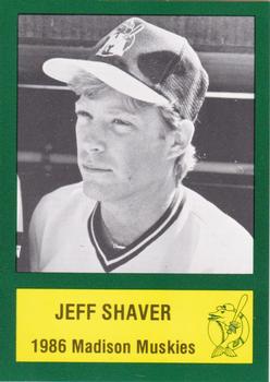 1986 Madison Muskies #18 Jeff Shaver Front