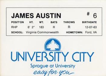 1986 University City Spokane Indians #NNO James Austin Back