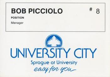1986 University City Spokane Indians #NNO Rob Picciolo Back