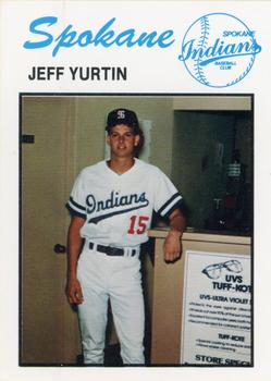 1986 University City Spokane Indians #NNO Jeff Yurtin Front
