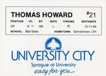 1986 University City Spokane Indians #NNO Thomas Howard Back