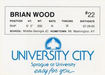 1986 University City Spokane Indians #NNO Brian Wood Back