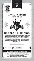 2015 Panini Diamond Kings - DK Minis #37 David Wright Back