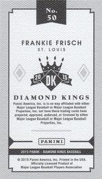 2015 Panini Diamond Kings - DK Minis #50 Frankie Frisch Back