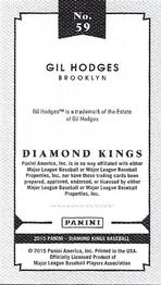 2015 Panini Diamond Kings - DK Minis #59 Gil Hodges Back