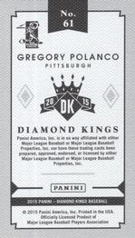 2015 Panini Diamond Kings - DK Minis #61 Gregory Polanco Back